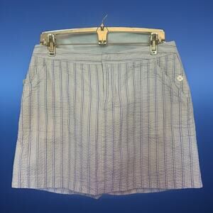 Skort Pickleball Tennis Golf Dockers Size 4 Seersucker 6 Pockets White Red Blue